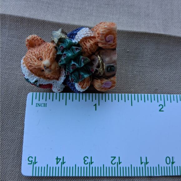 Small Christmas Santa Bear Pin Brooch - Picture 4 of 4